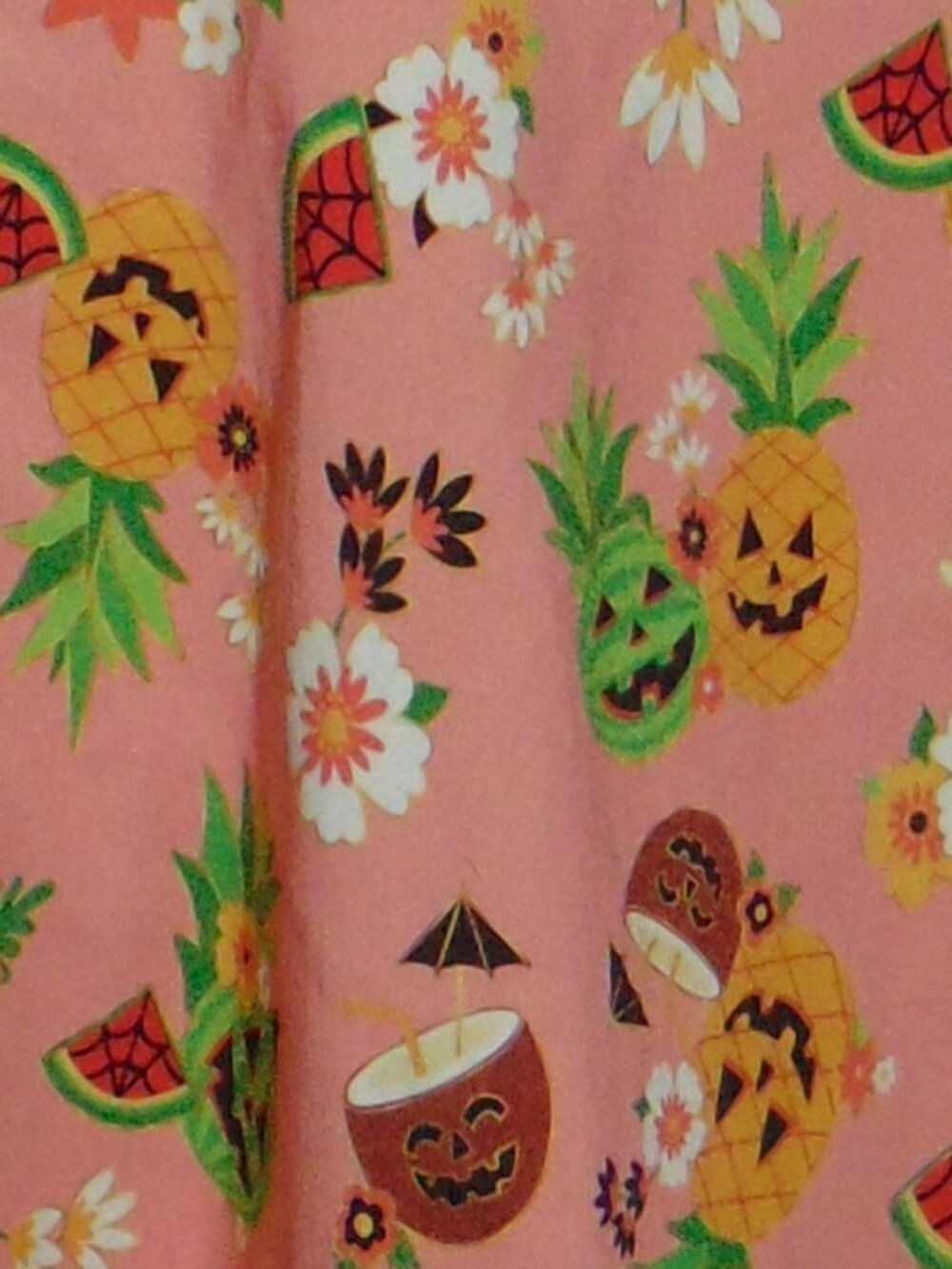 NEW Unique Vintage Pink June-o-ween Spooky TIKI Swing Dress Pin Up Halloween M - Picture 4 of 16